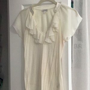 Express Capped Sleeve Cream Blouse